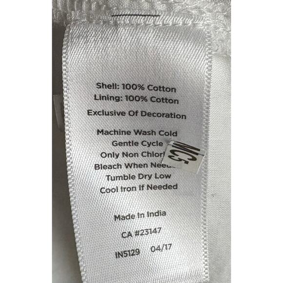 Talbots White with Black Embroidered Tunic Top Size Large NWT - Picture 5 of 5